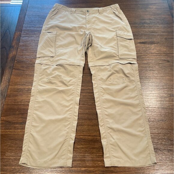 Columbia Men's 36x32 Khaki Convertible Pants Zip Off Outdoor Hiking Lightweight - Picture 1 of 9